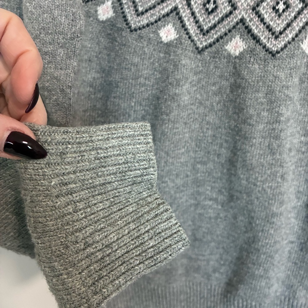 Sunice Gray - Fair Isle Nordic Design Wool Blend Sweater - M - Picture 6 of 10